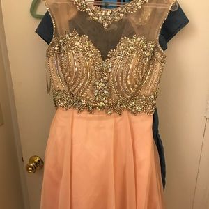 Pink short prom dress